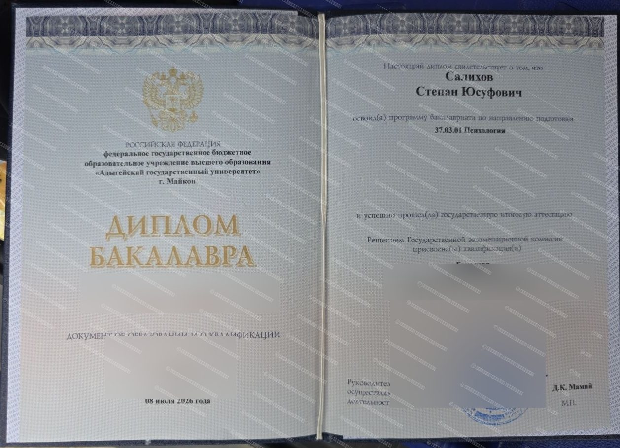 Диплом бакалавра — Психология